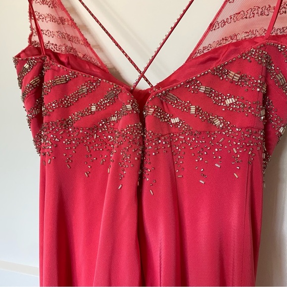 Pink beaded Cache Dress size 8 - Picture 4 of 8